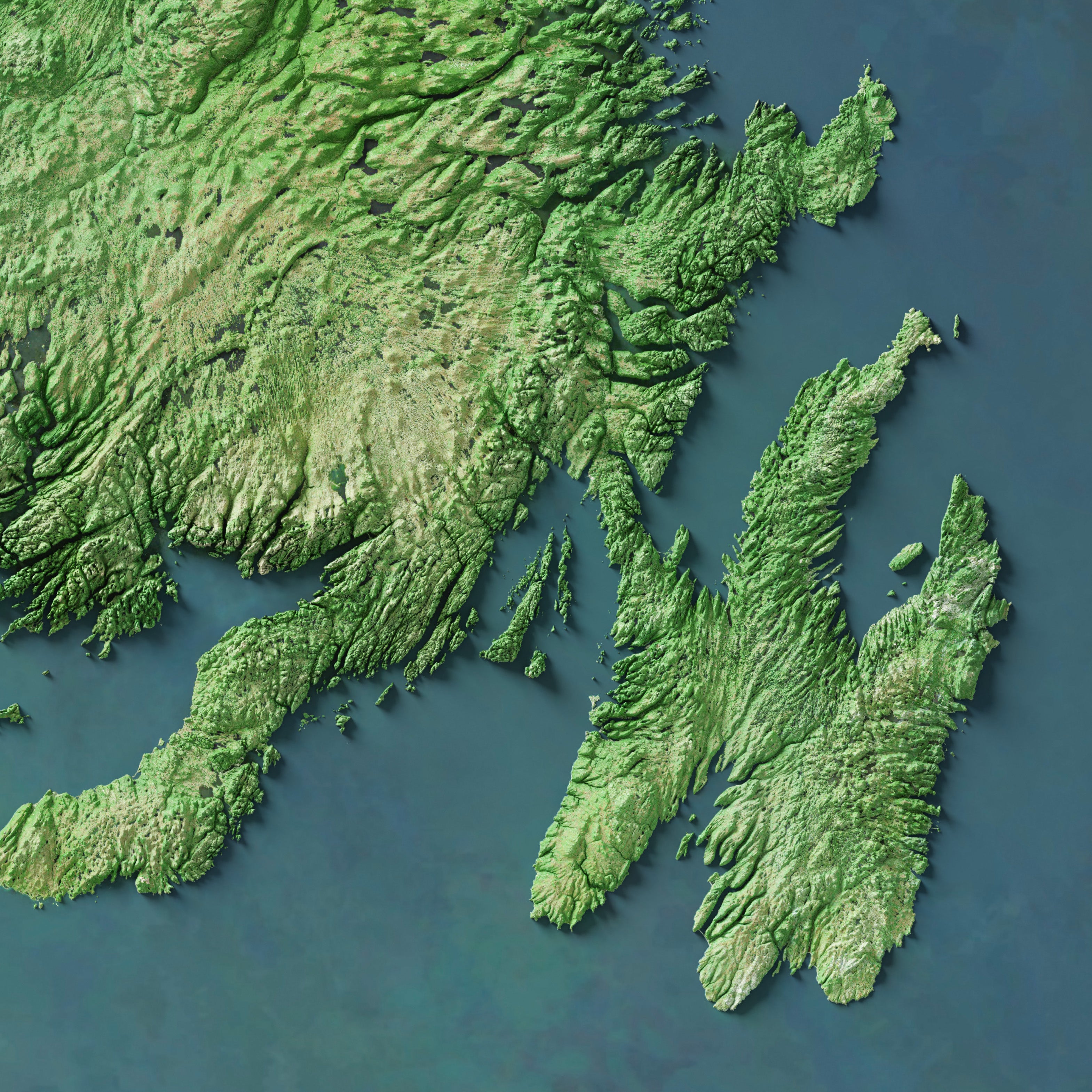 Newfoundland Imagery Shaded Relief – Visual Wall Maps Studio
