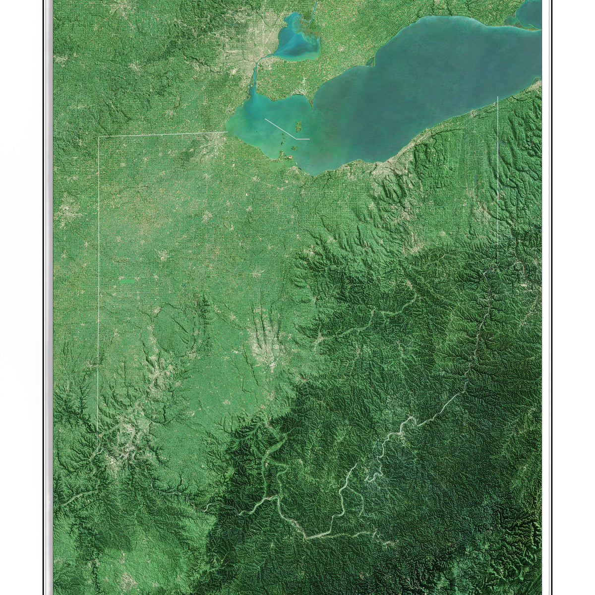 Ohio Imagery Shaded Relief – Visual Wall Maps Studio