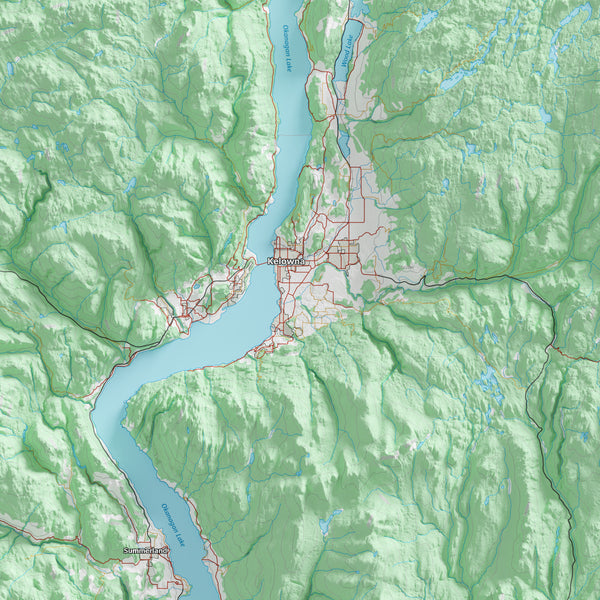 Okanagan Valley Topographic Map