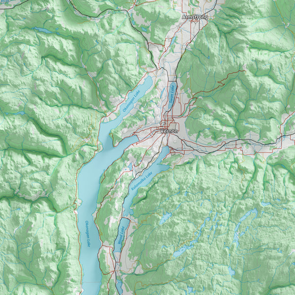 Okanagan Valley Topographic Map