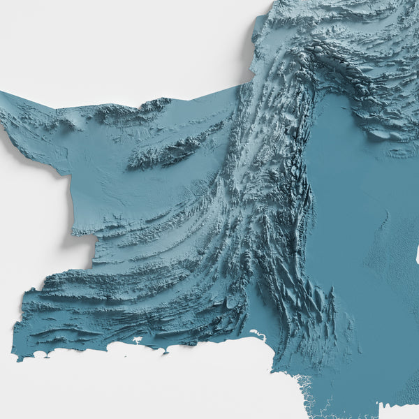 Pakistan Shaded Relief Map