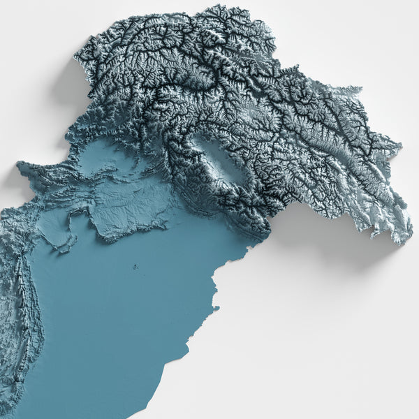Pakistan Shaded Relief Map