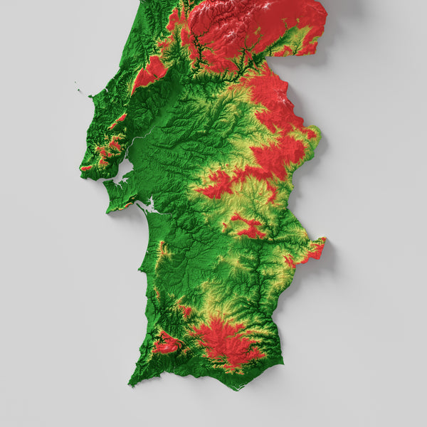 Portugal Shaded Relief