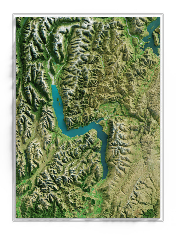 Queenstown, New Zealand Imagery Shaded Relief
