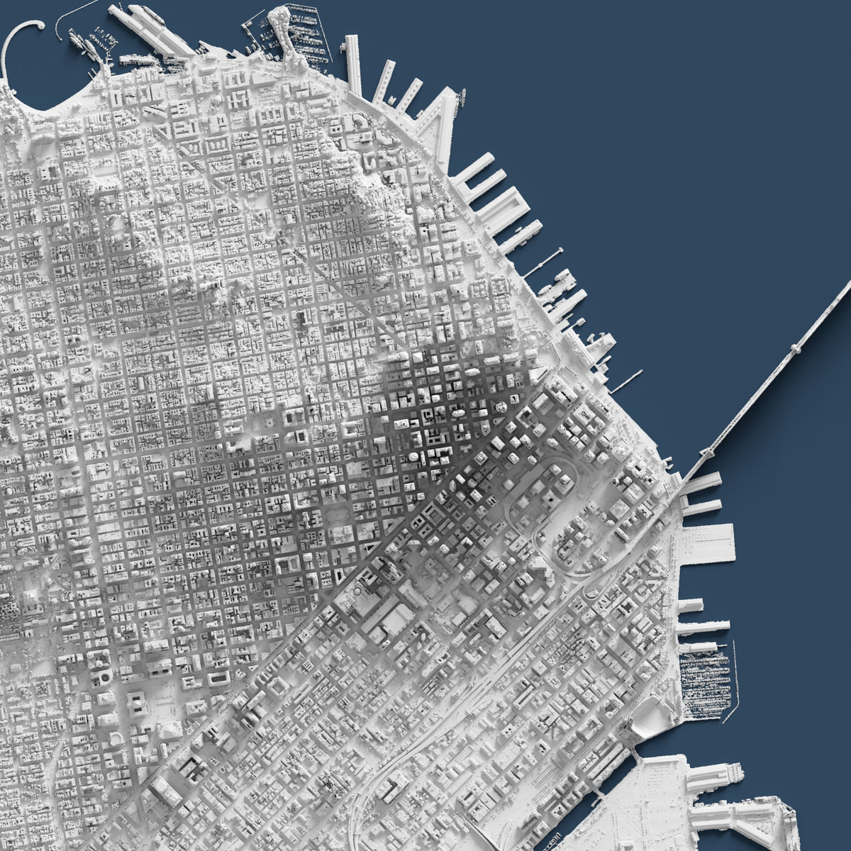 San Francisco Shaded Relief – Visual Wall Maps Studio