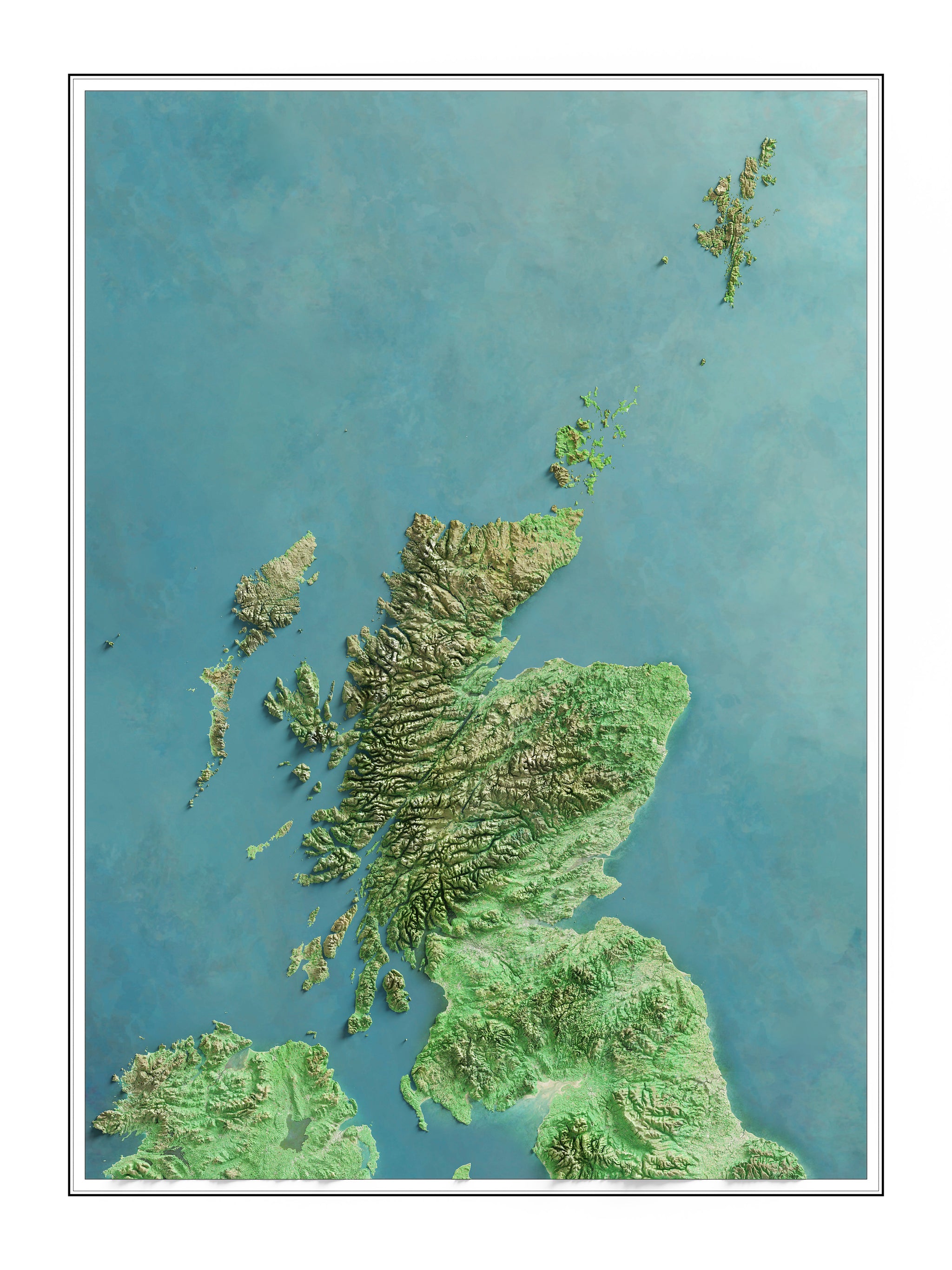 Scotland Imagery Shaded Relief – Visual Wall Maps Studio