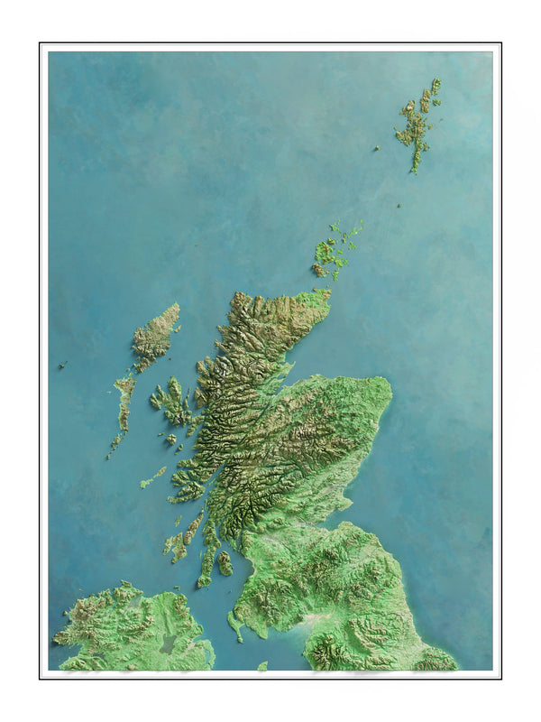Scotland Map Reflection Scotland Imagery Shaded Relief – Visual Wall Maps Studio