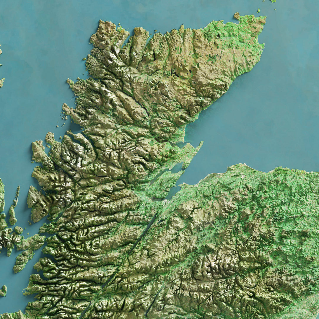 Scotland Map Reflection Scotland Imagery Shaded Relief – Visual Wall Maps Studio