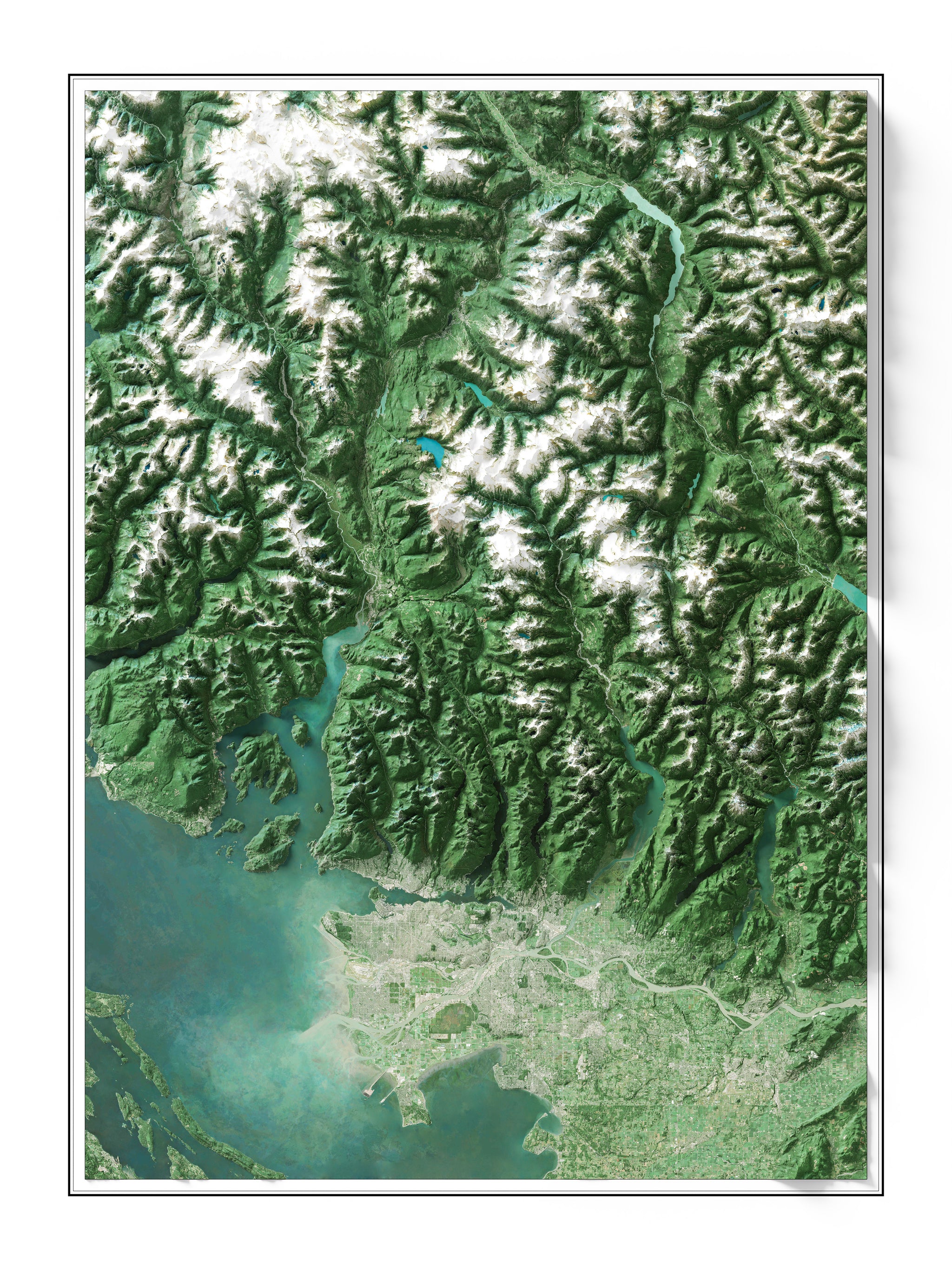 Sea to Sky British Columbia Imagery Shaded Relief – Visual Wall Maps Studio