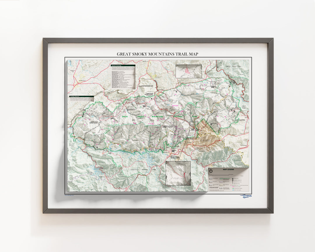 Great Smoky Mountains Trail Map – Visual Wall Maps Studio