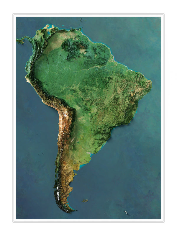 South America Imagery Shaded Relief