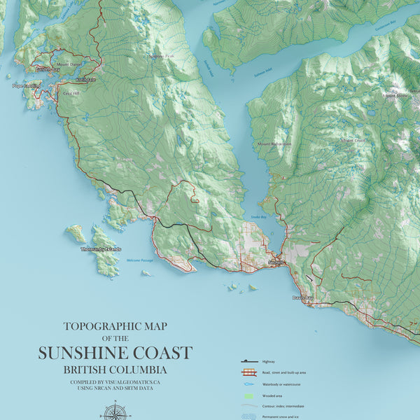 Sunshine Coast Topographic Map
