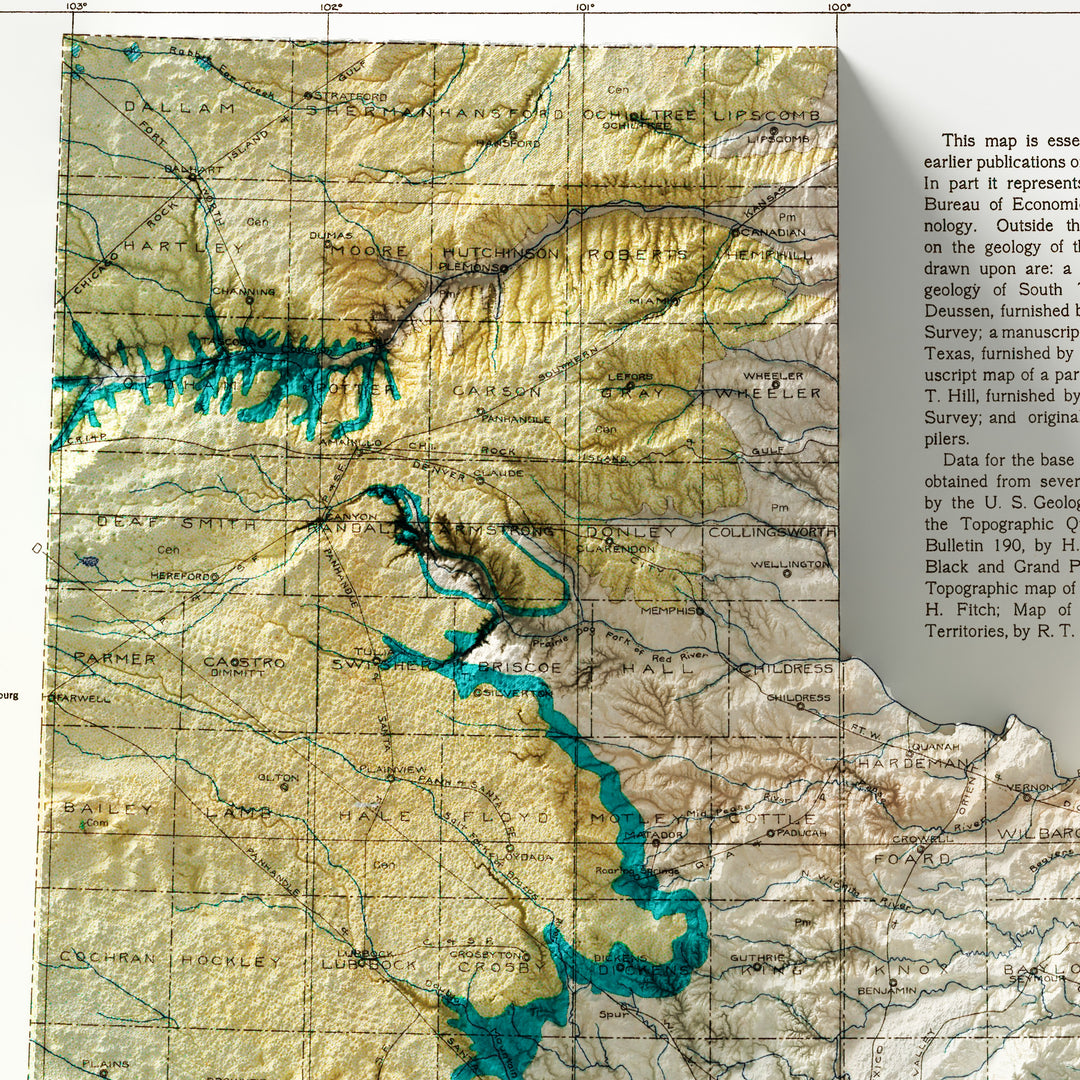 Geological Map of Texas (c.1919) – Visual Wall Maps Studio