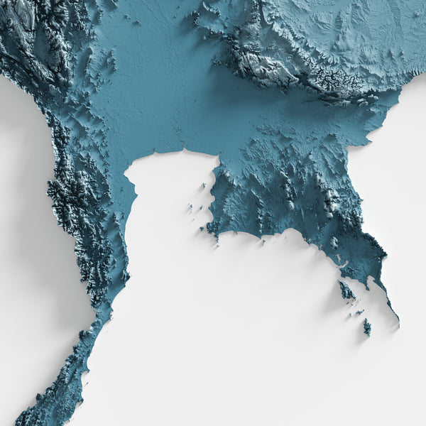 Thailand Shaded Relief Map