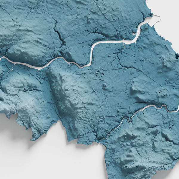 Tyne and Wear County Shaded Relief
