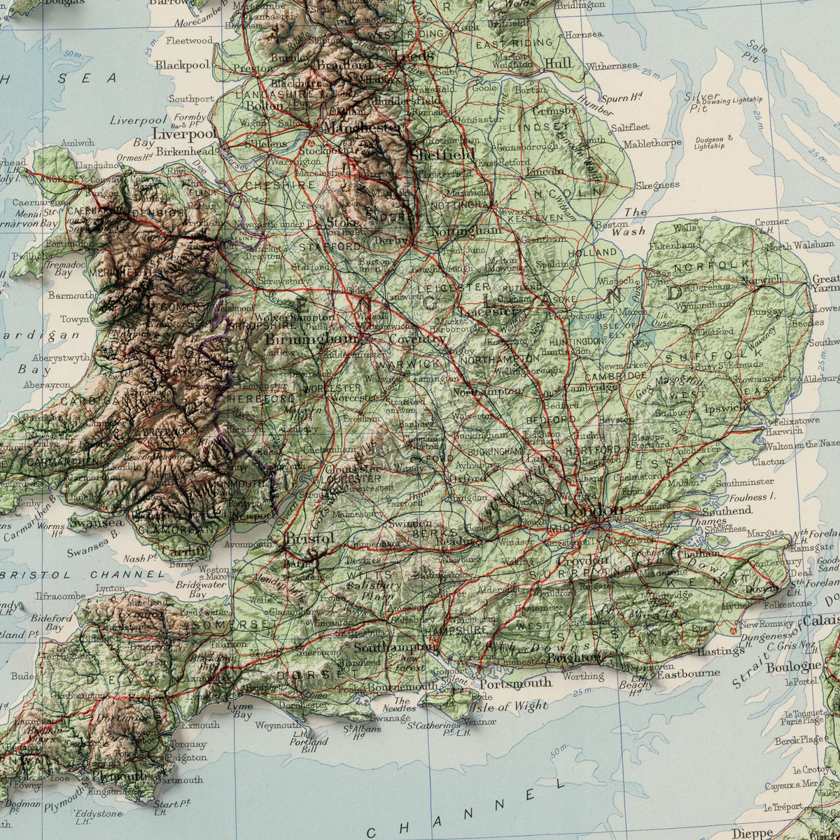 The Isles Topographic Map c. 1955 – Visual Wall Maps Studio