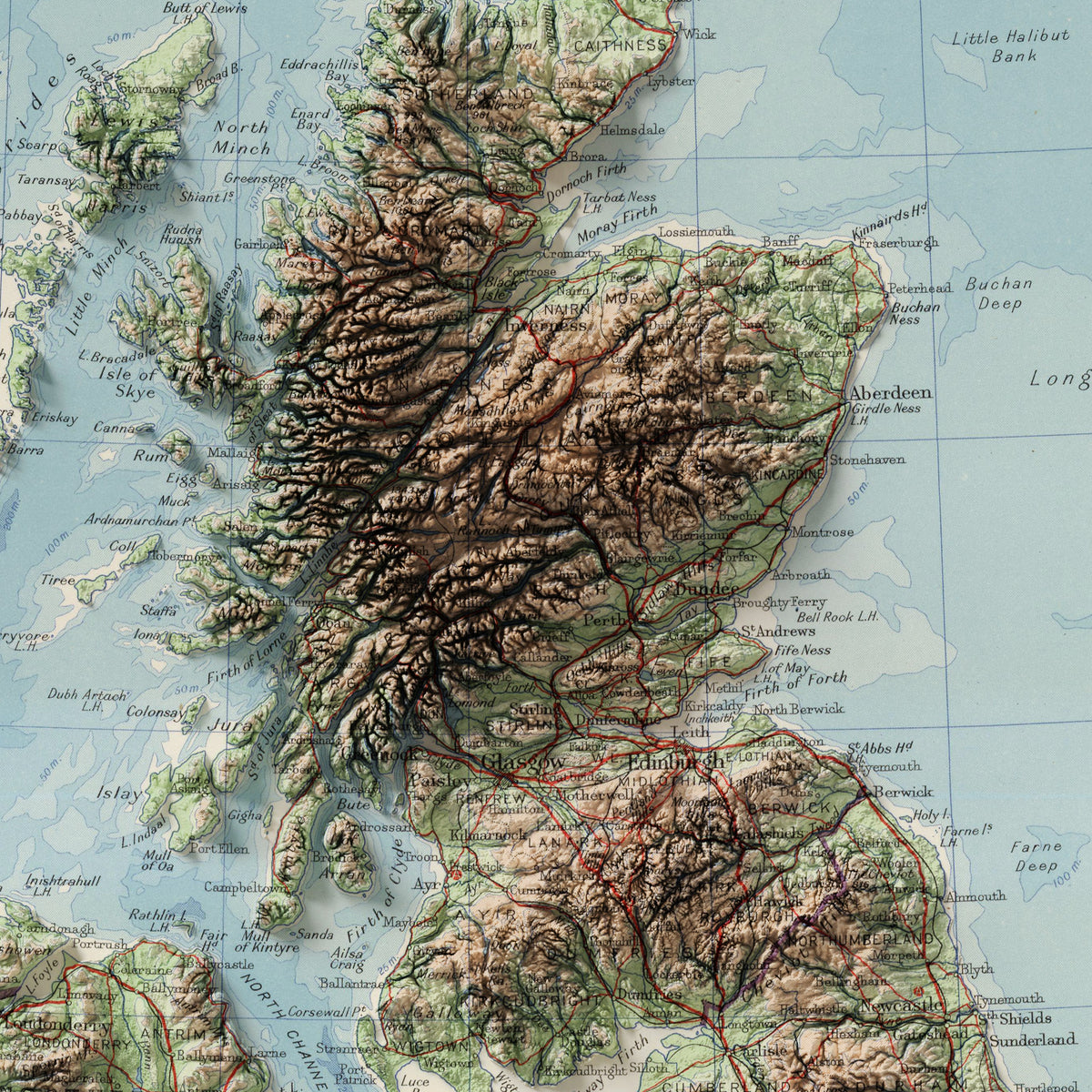 The Isles Topographic Map c. 1955 – Visual Wall Maps Studio