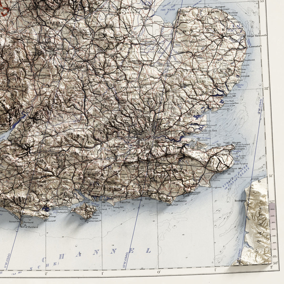 England Topographic Map. c. 1933 – Visual Wall Maps Studio