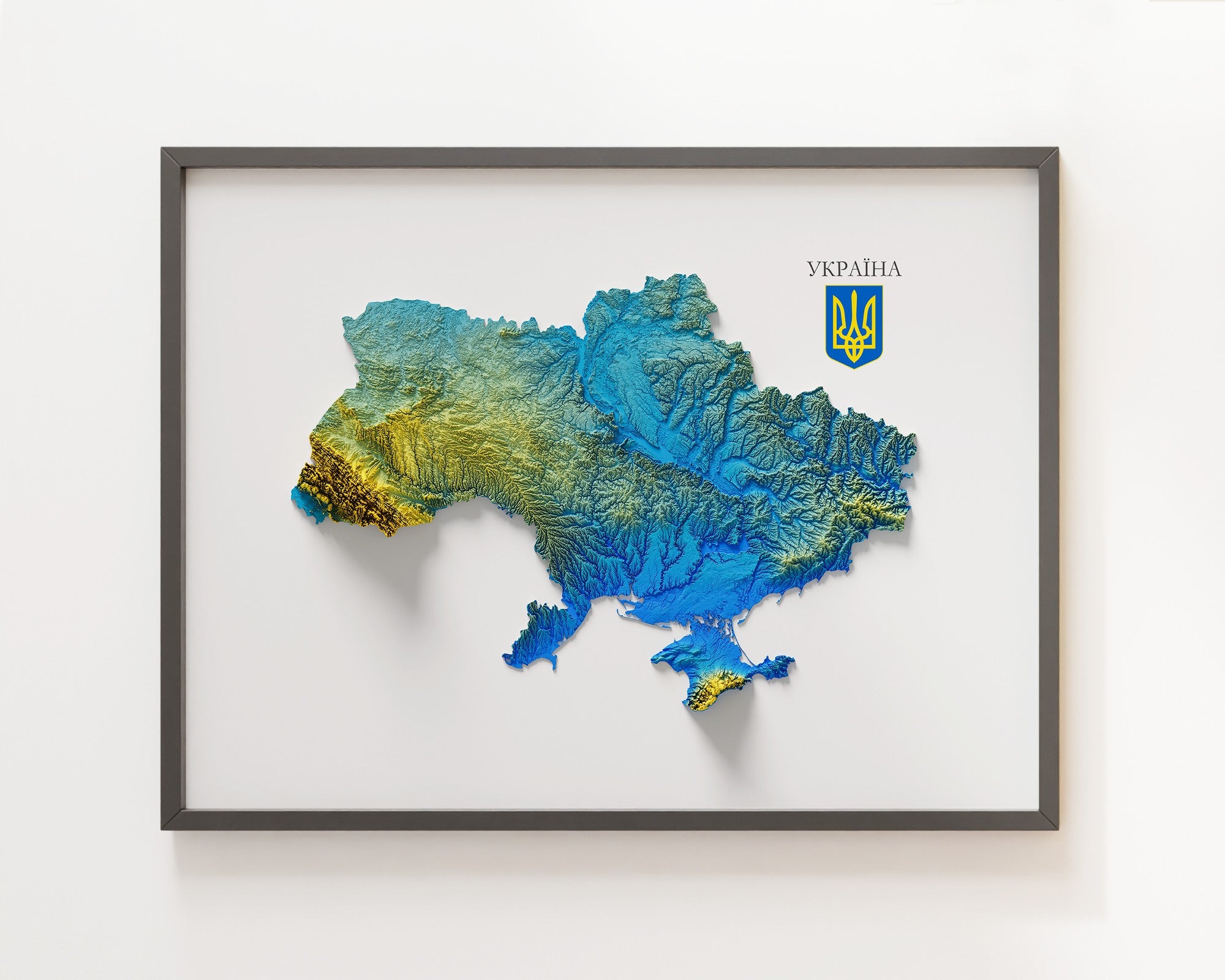 Ukraine Shaded Relief – Visual Wall Maps Studio
