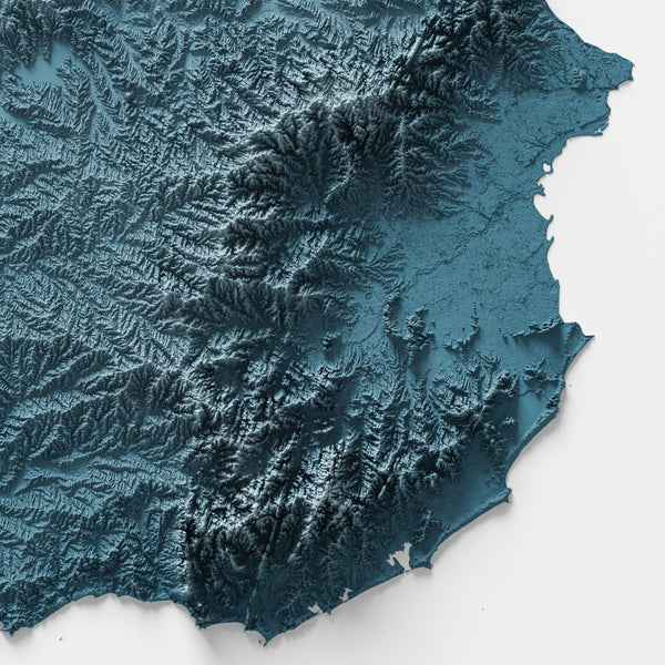 Uruguay Shaded Relief Map