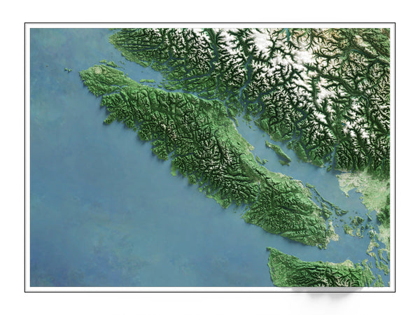 Vancouver Island Imagery Shaded Relief – Visual Wall Maps Studio