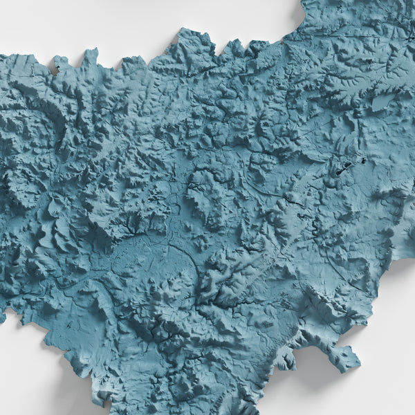 Warwickshire County Shaded Relief