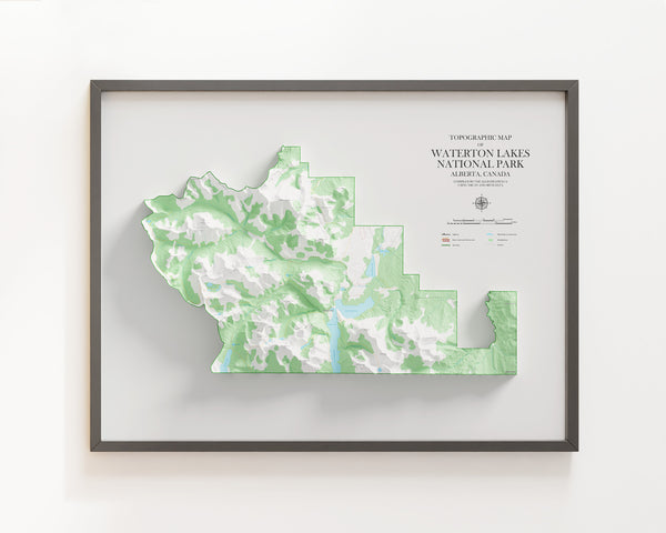 Waterton Lakes National Park Topographic Map