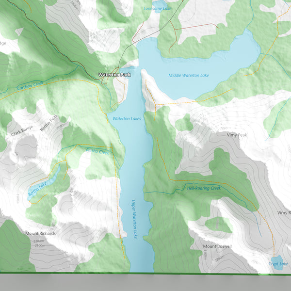 Waterton Lakes National Park Topographic Map