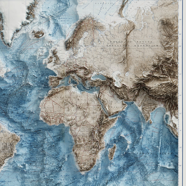Vintage World Topographic Map (c.1961)