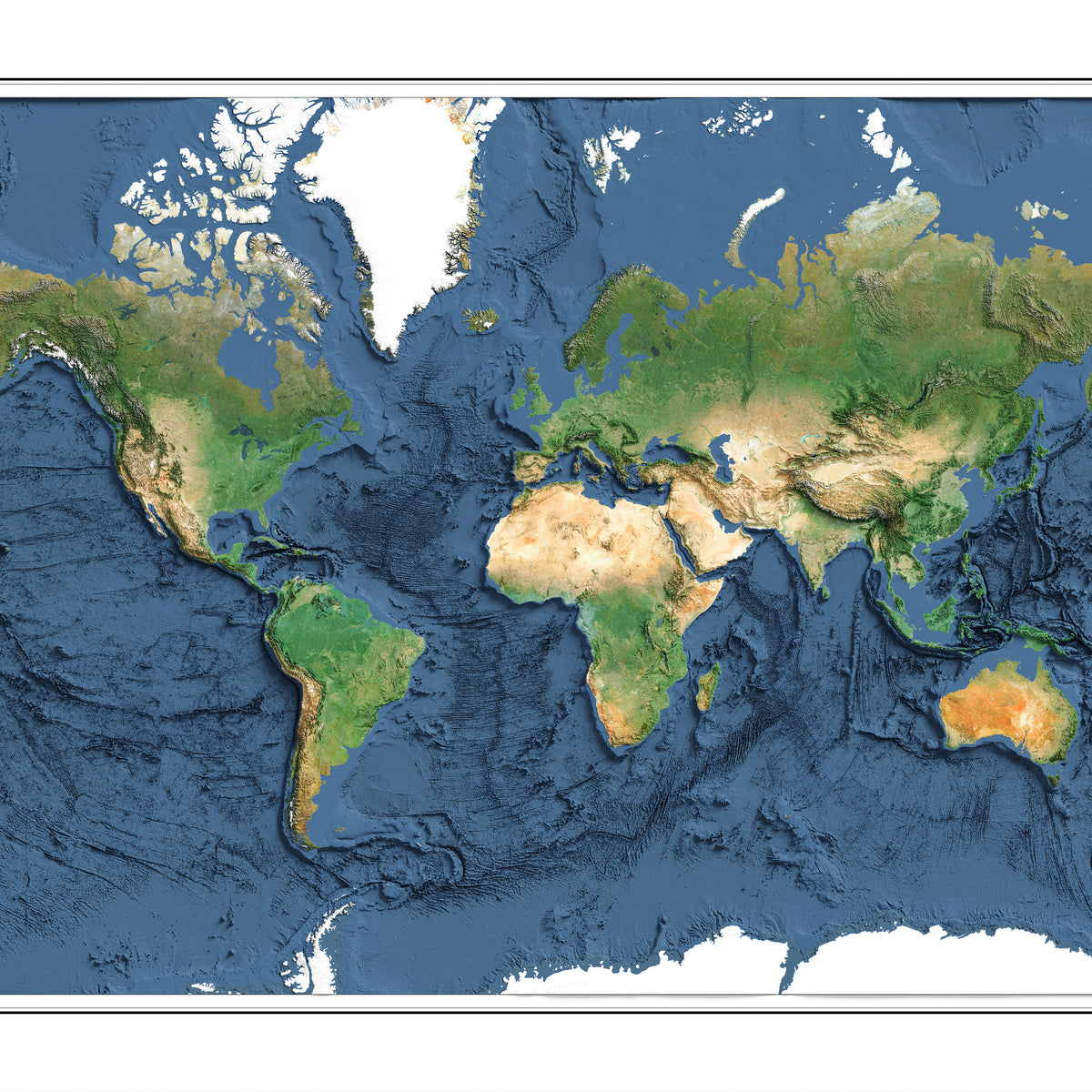 World Imagery Shaded Relief – Visual Wall Maps Studio