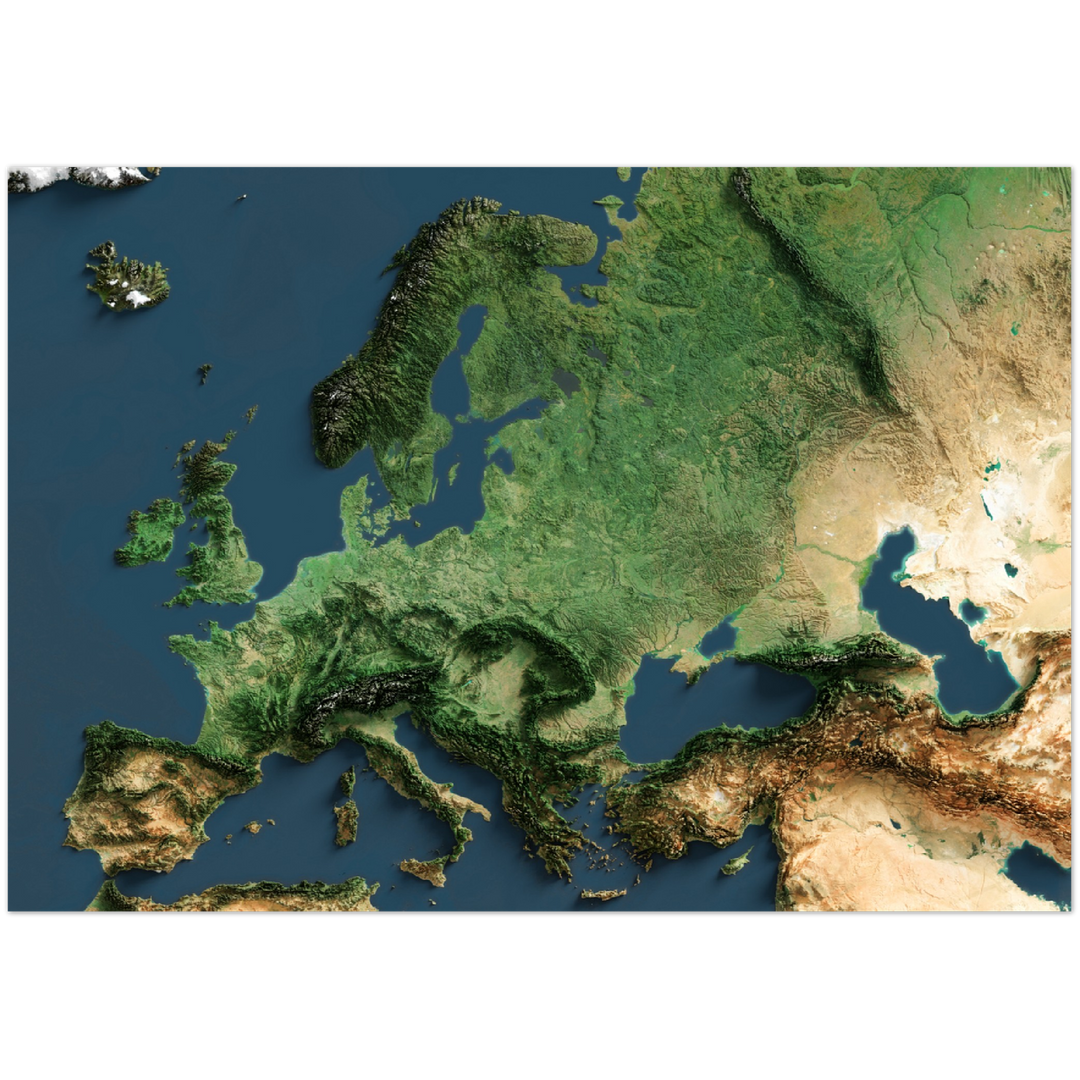 Europe Visual Europe Imagery Shaded Relief – Visual Wall Maps Studio