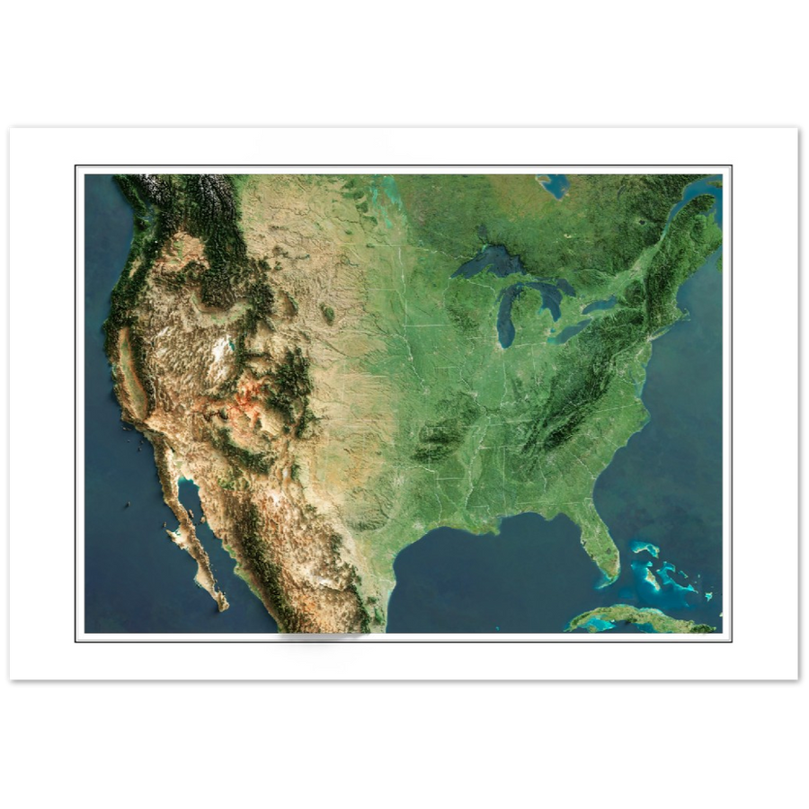 USA (Contiguous) Imagery Shaded Relief – Visual Wall Maps Studio