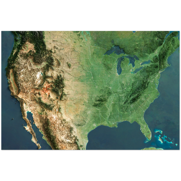 USA (Contiguous) Imagery Shaded Relief